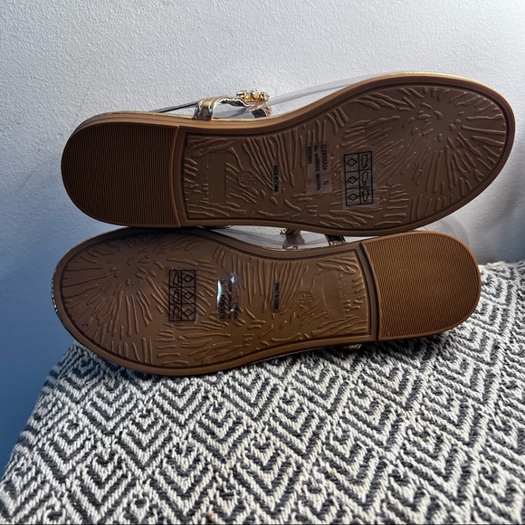 Rose gold flat sandals with gemstones - Picture 7 of 16